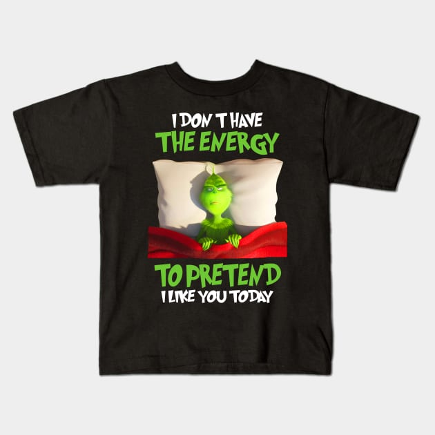 Funny Grinch Christmas Grinch Funny Gift Grinchmas Grinch Lovers Kids T-Shirt by Archer Expressionism Style